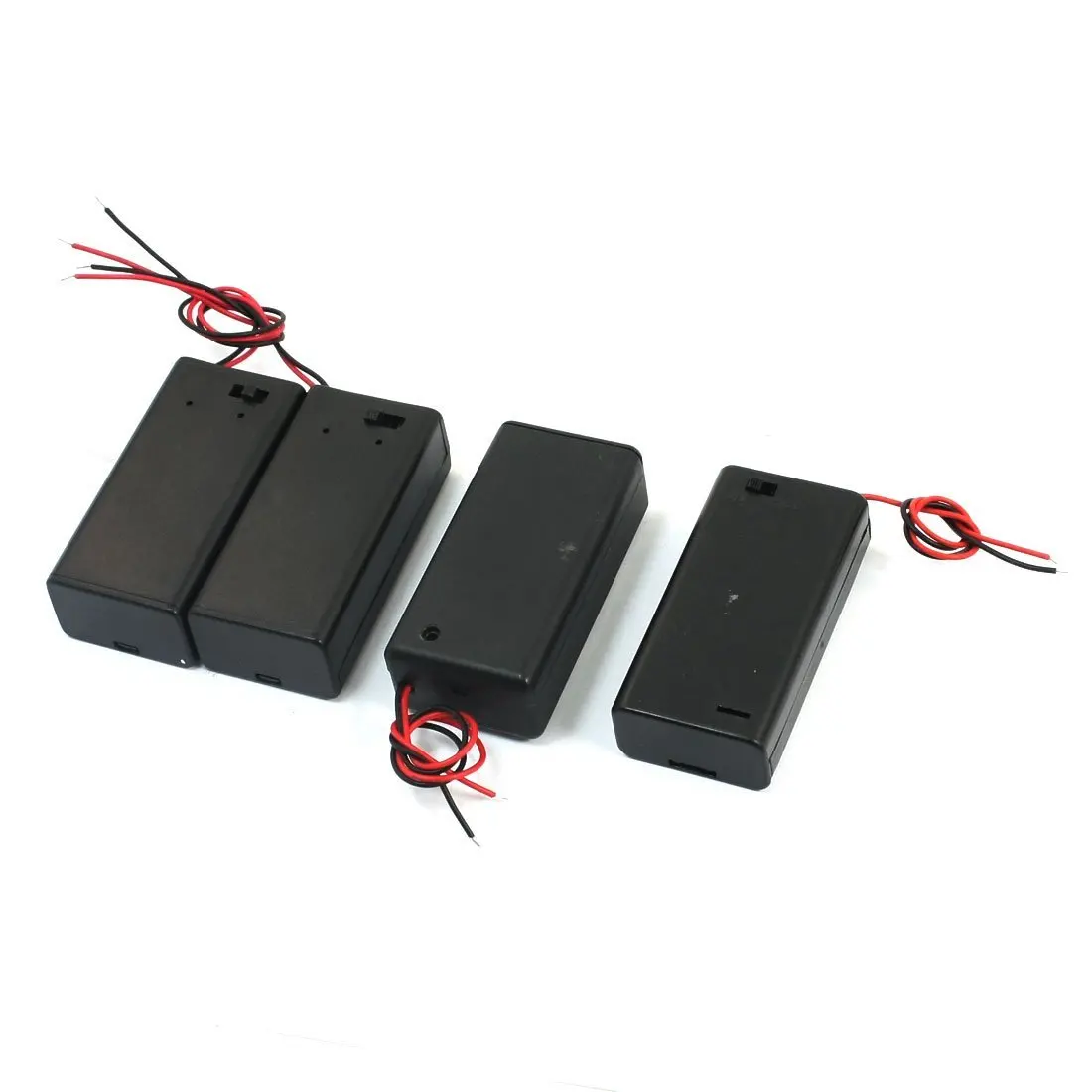 

4Pcs On/Off Switch 1 x 9V Battery Case Holder Leads Black w Cap