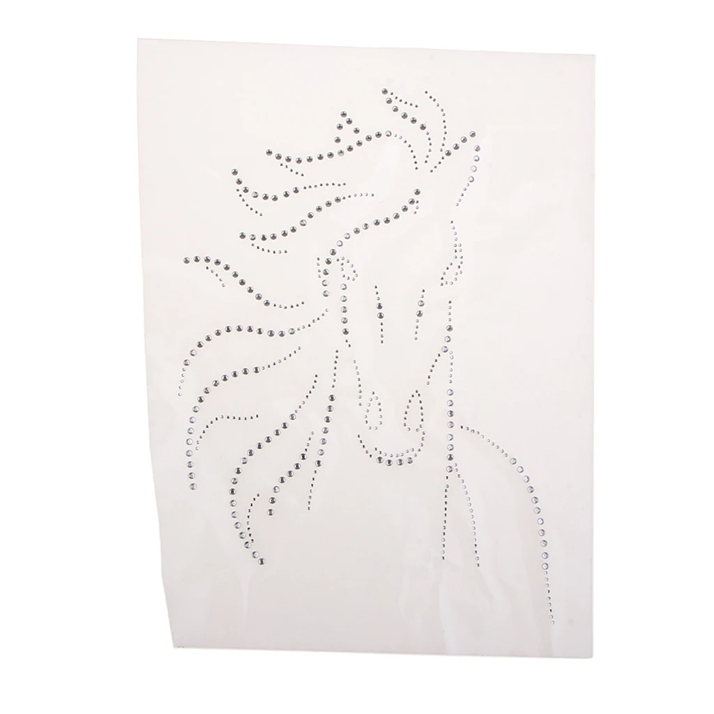 Horse Hotfix Crystal Rhinestone Heat Transfer Iron-on Patches For Garment Decor For T-shirt tops pants hoodies tote bags caps
