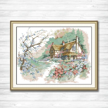 

The Run of the Country Scenery painting 11CT counted printed on Canvas DMC 14CT Cross Stitch diy Embroidery kits Needlework Sets