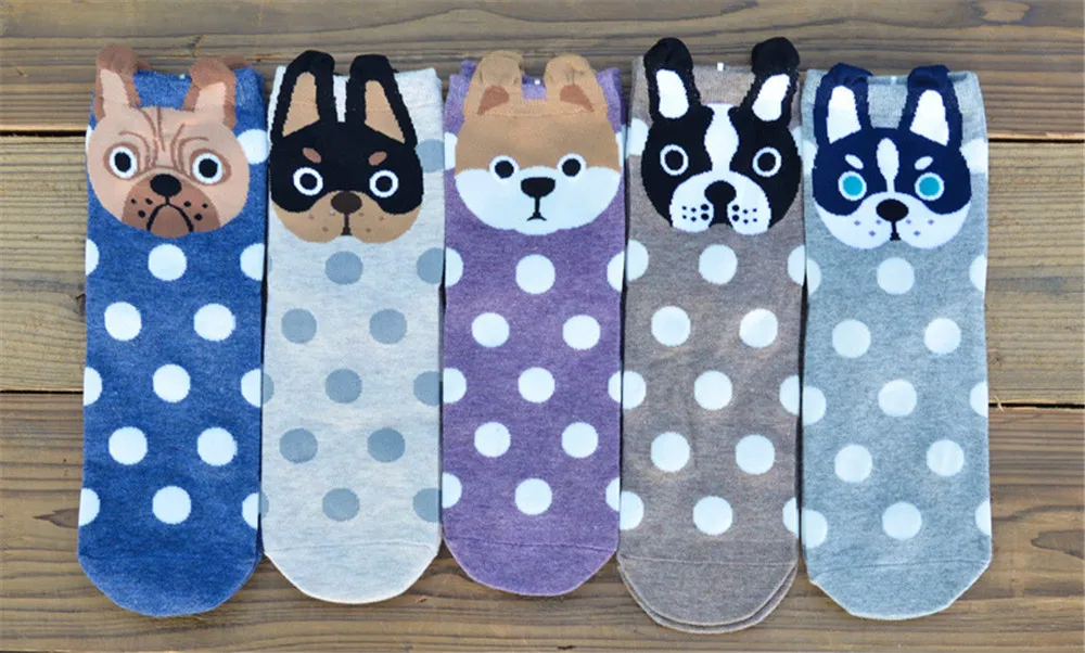 Новое поступление, женские носки с героями мультфильмов, 5 пар/лот, осенне-зимние цветные носки с животными, женские и женские забавные