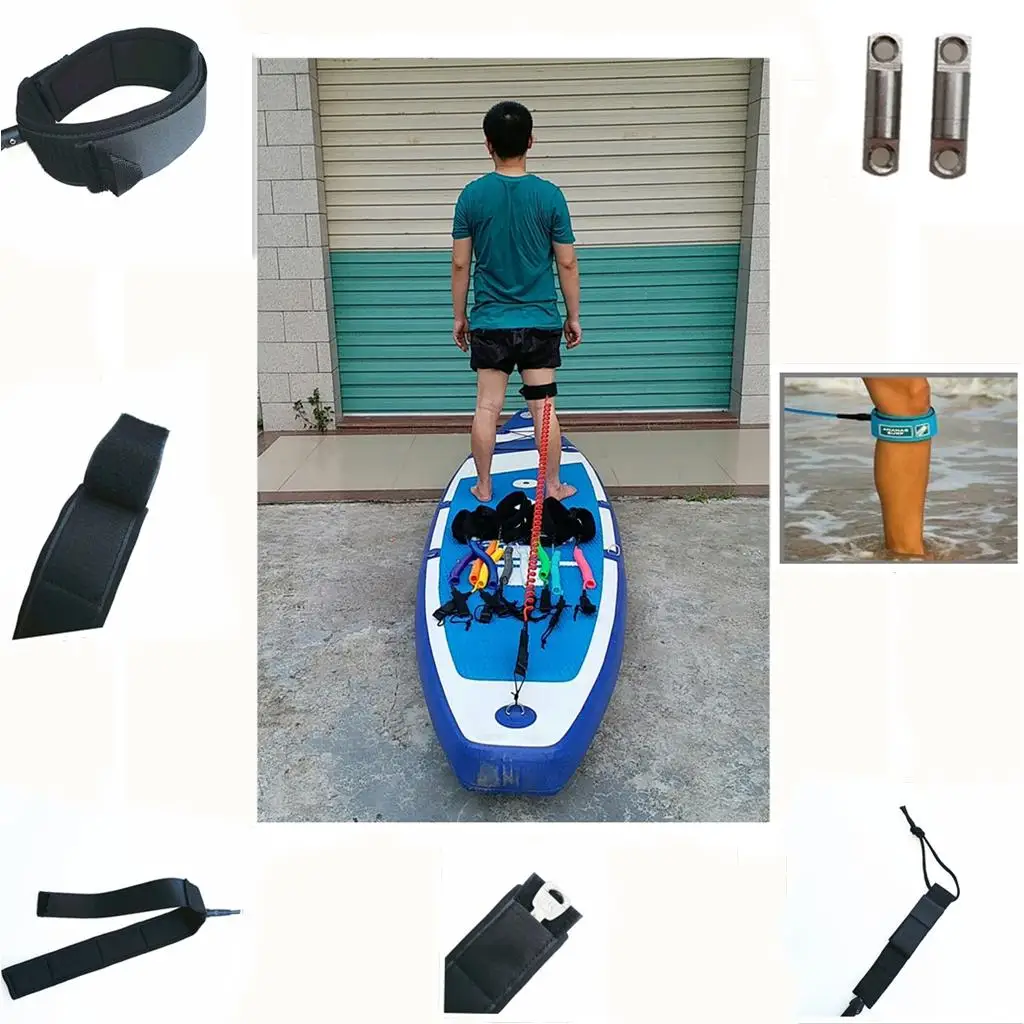 10ft 7 мм для серфинга поводок спиральный SUP стенд весло доска Спортивная доска вожжи-ходунки водные виды спорта, серфинг аксессуары