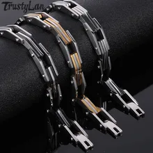 TrustyLan крутой золотой цвет Мужские украшения Модные Твердые из нержавеющей стали мужские браслеты-цепочки подарок для Него браслеты дружбы