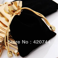 100 шт./лот бархатный шнурок украшения Подарочная сумка 4.7x3." ho