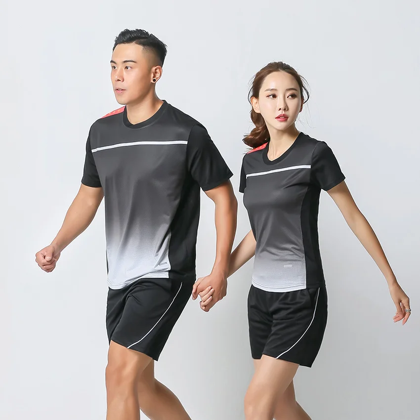 Новая рубашка для бадминтона, теннисная Футболка Мужская/Женская, теннисные майки, футболка для настольного тенниса, быстросохнущая спортивная рубашка 5075