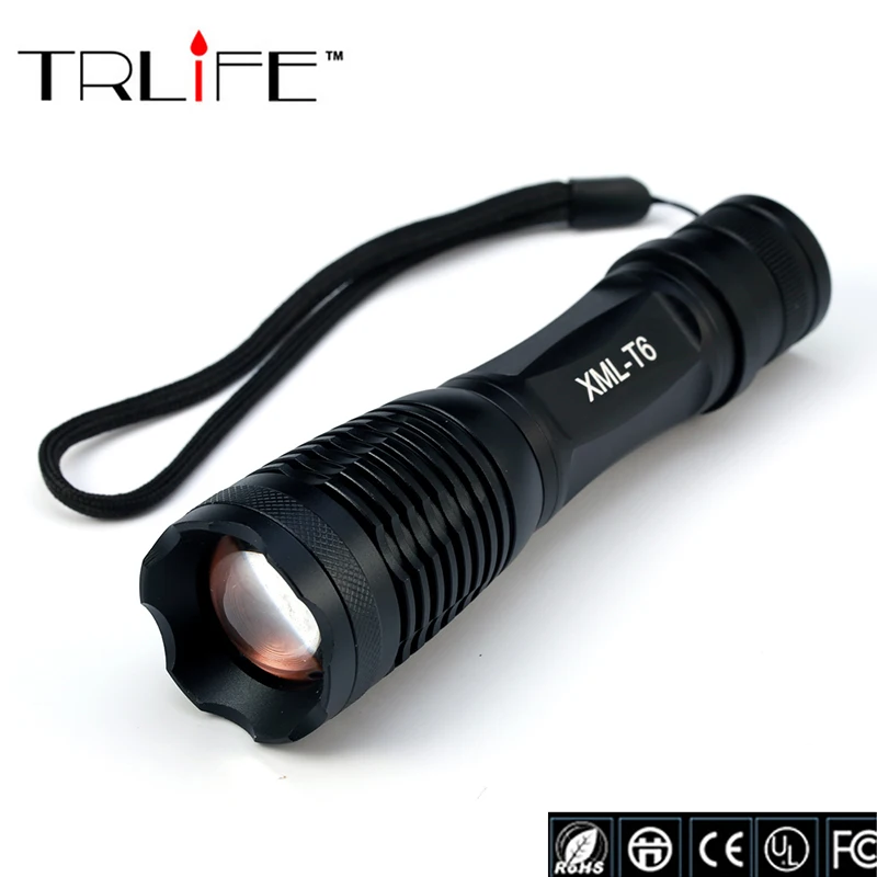 E17 LED CREE XM L T6 Flashlight 5000 lumens Torch Adjustable Tactical Flashlight Lights Lighting for