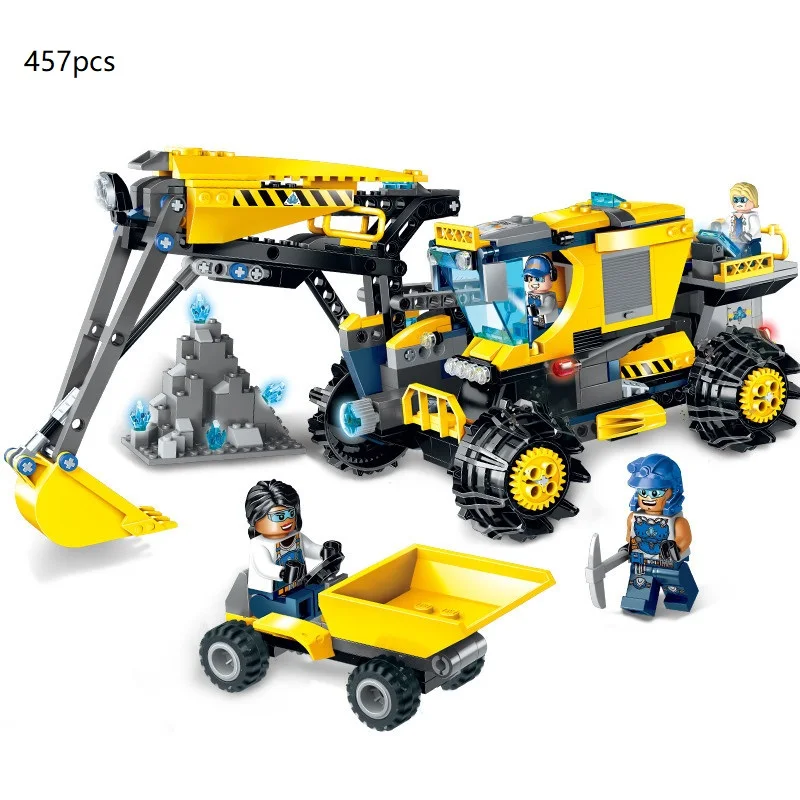 

457pcs Excavating machinery figure*4 legoed tech Building Blocks Compatible with legoings Duplo toys for children