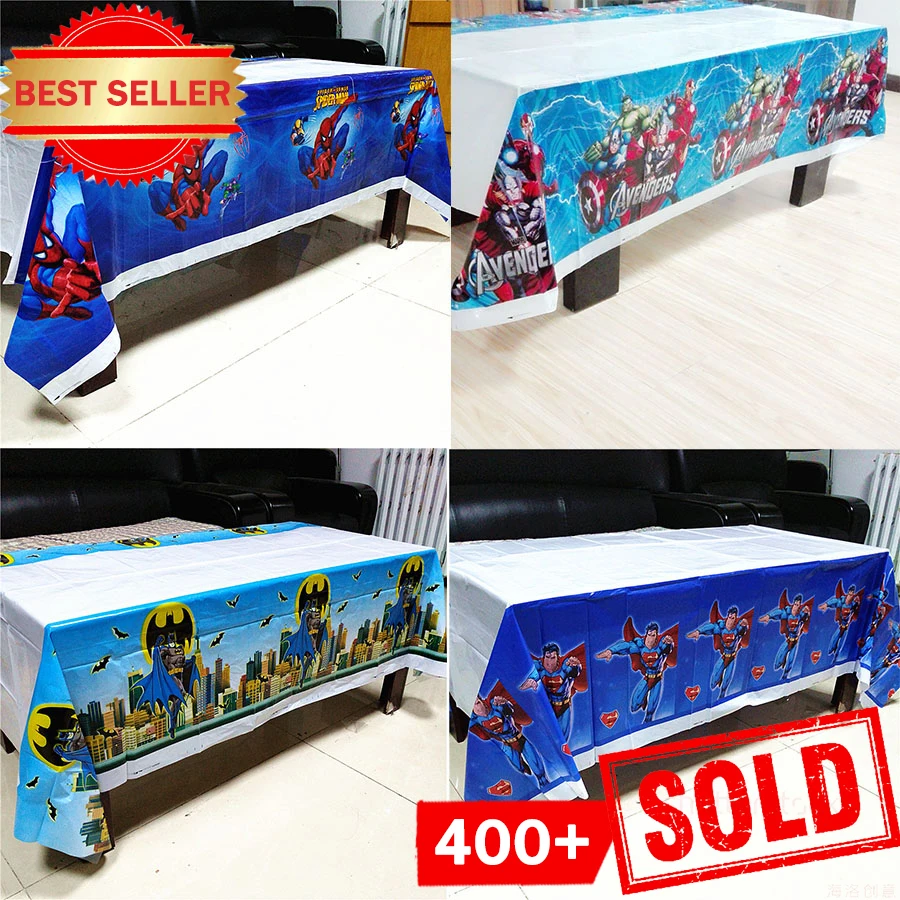 Superhero Party Supplies Avenger Spiderman Superman Tablecloth Baby