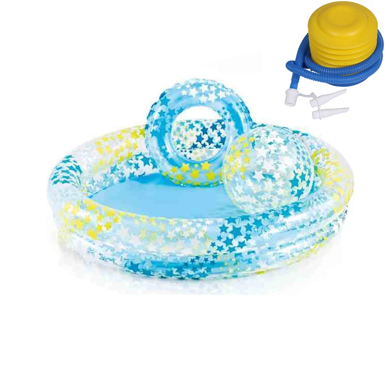 Inflatable Foldable Swimming Pool with Swim Ring Beach Ball Set Kids Water Play Mat Swim Rug Game Fun Toys For Baby Seaside (7)