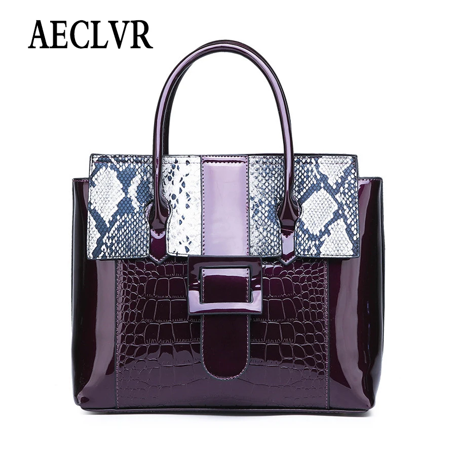 

AECLVR Women Messenger Bags PU Casual Serpentine Handbags Female Designer Bag Vintage Big Size Tote Shoulder Bag High Quality