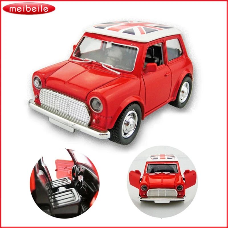 New Arrival 1 38 Vintage Pull Back Car With England Flag Door Open