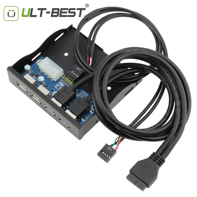 ULT-Best 4 Ports USB 3.0 Front Panel DIY Floppy Drive USB3.0 ...