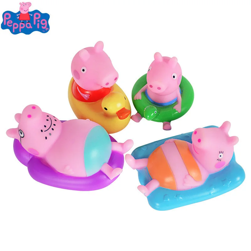 

2019 New Arrival Genuine Peppa George Mom Dad Family Action Figure Playing Cartoon Toy Water Toy Kids Gift with Box