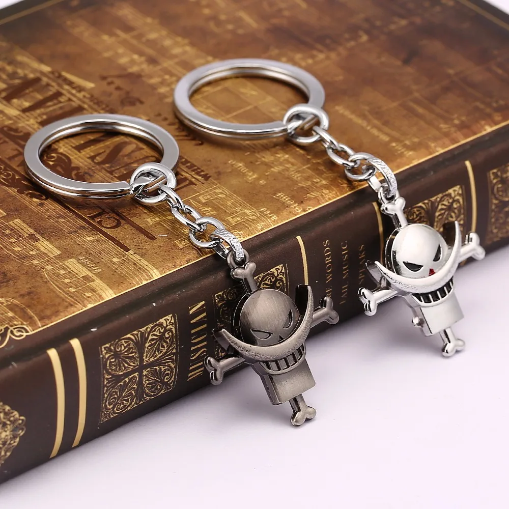 HSIC 10pcs/lot Wholesale Anime Key Chain One Piece Whitebeard Skull