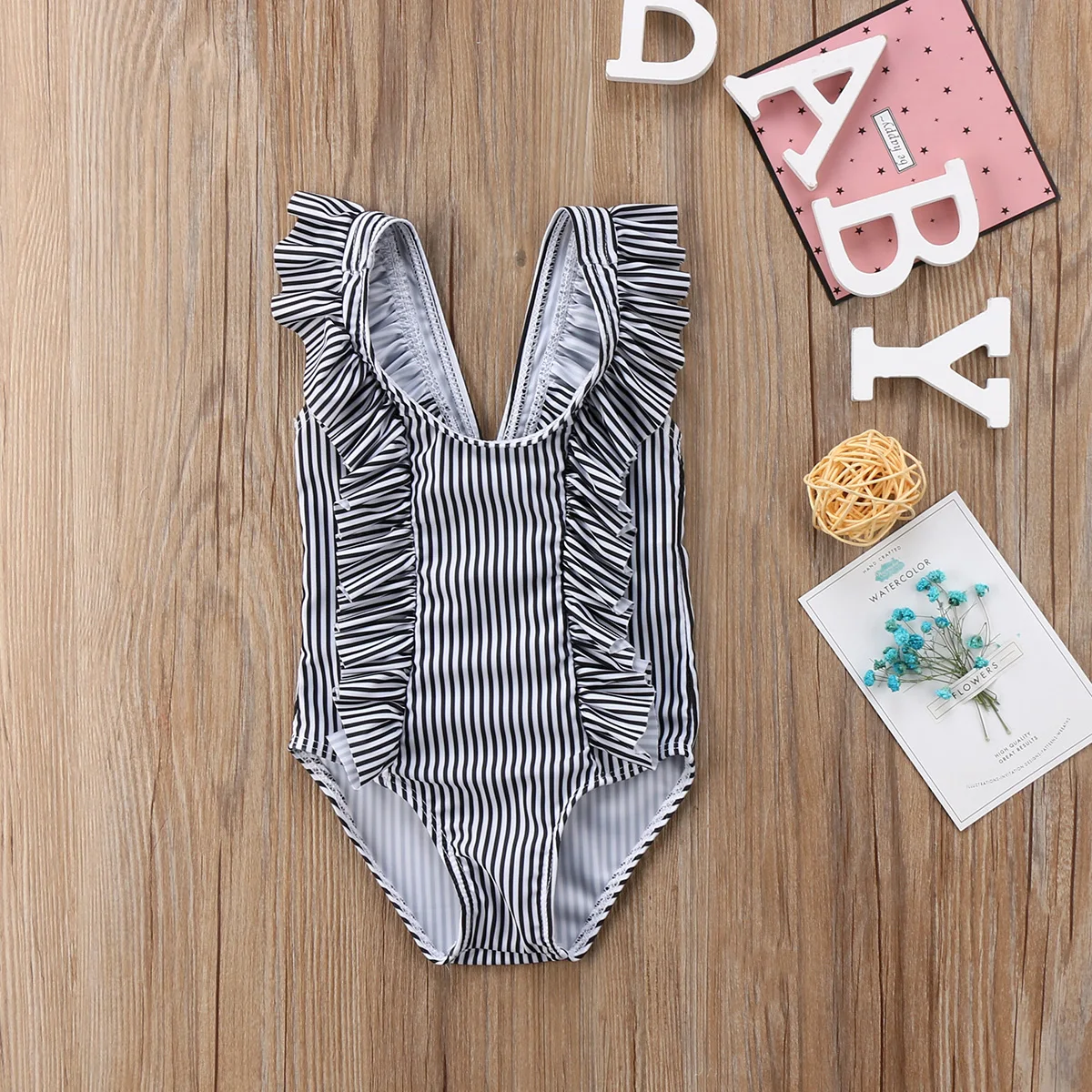 Детский купальник Pudcoco в полоску без рукавов|baby girl swimwear|baby swimwear girlsbaby |