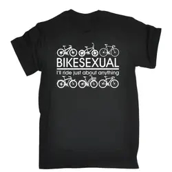 2019 Модная Летняя распродажа Bikesexual Ride о чем угодно футболка велосипедиста Байкер подарок на день рождения забавная футболка