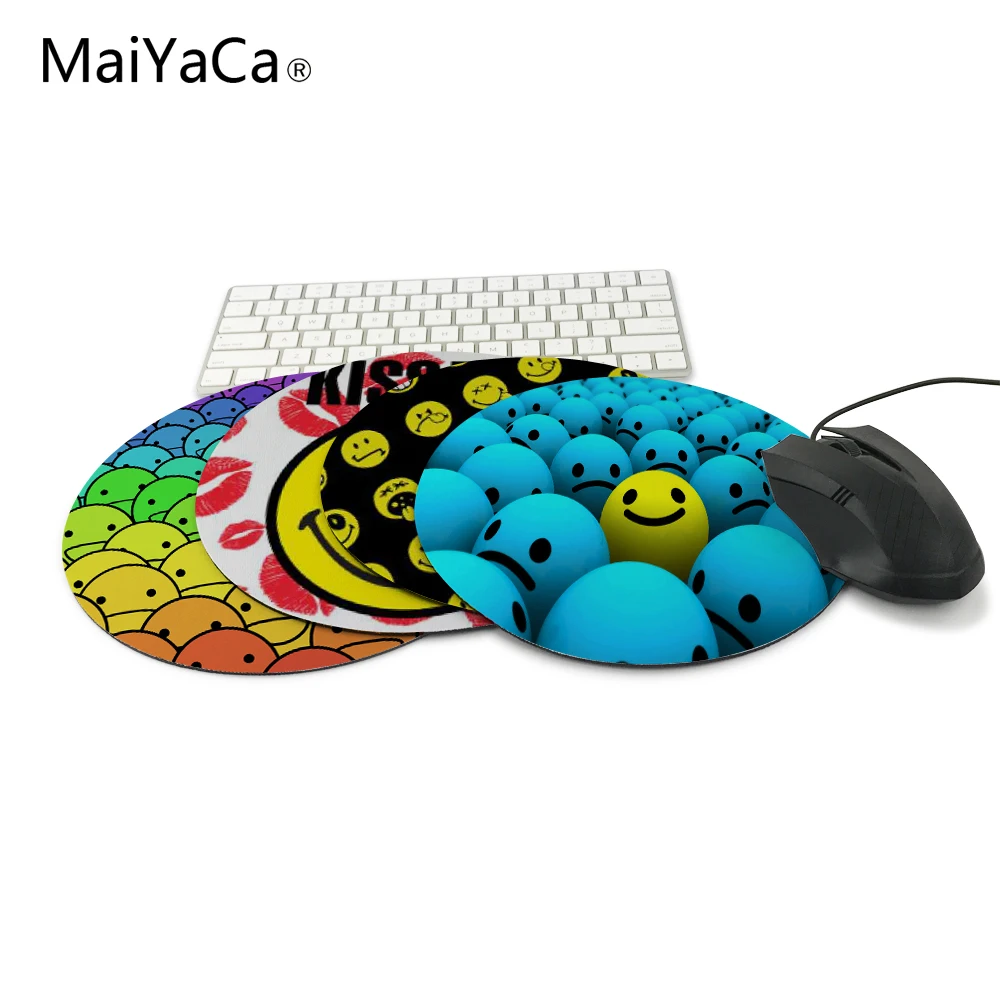 

Smiley Round Rubber Pad Mouse Pads Decorate Your Desk