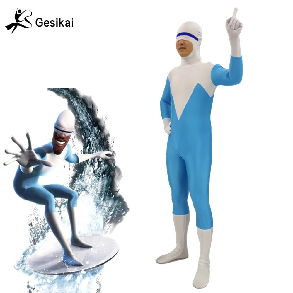 Детская Суперсемейка для взрослых, Frozone, 2 Костюмы супергероя, для мальчиков, для детей, для косплея, гимнастический костюм, костюмы на Хэллоуин