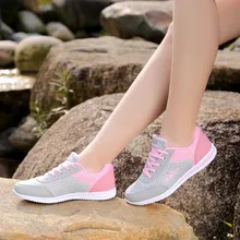 2017 neue Sommer Frauen Atmungsaktives Mesh Schuhe Für Frauen Netzwerk Weiche Wohnungen Freizeitschuhe