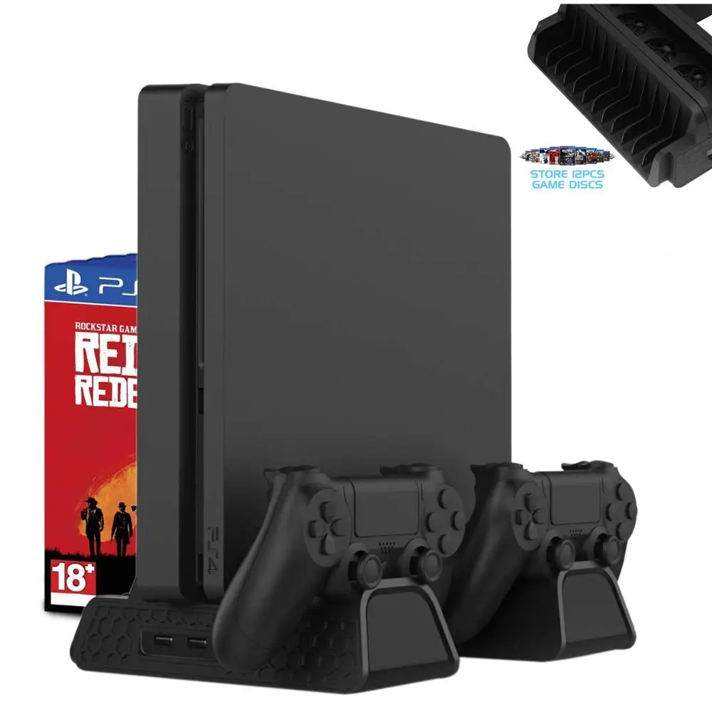 Вертикальная подставка для PS4 с охлаждающим вентилятором контроллер зарядная