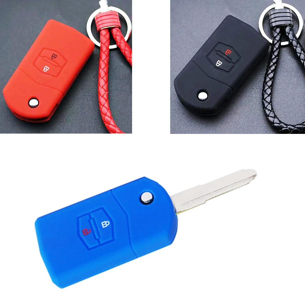 

JEAZEA 2 Buttons Silicone Remote Car Key Case Cover Case For Mazda 2 3 5 6 RX8 CX5 CX-7 CX-9 MX-5 RX Demio MPV Car Styling 2006