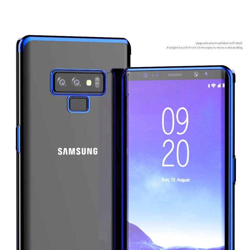 

Plating Case for for Samsung Galaxy Note 9 Case 6.4'' Anti-knock Anti Fingerprint Case Soft Clear Cover for Galaxy Note9 Bumper