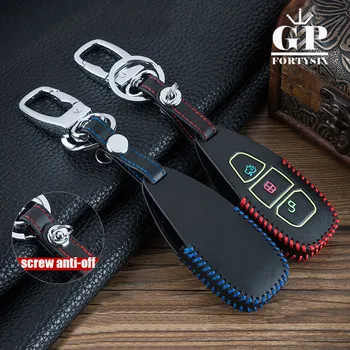 

Luminous Genuine Leather Men Car Key Case Cover Shell For Ford Focus 2 3 Fiesta Transit Ecosport Mondeo Kuga S-MAX Key Wallet