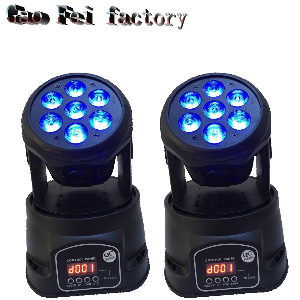 

LED Moving Head Mini stage 7x12w RGBW 360 degree Moving Rotating wash light Disco Club DJ party DMX 14 channels
