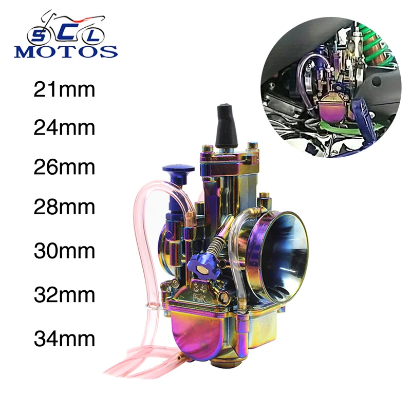 

Sclmotos- 21 24 26 28 30 32 34mm Motorcycle Carburetor Carb with Jet 2 Stroke & 4 Stroke Racing for Honda for Kawasaki KTM EXC