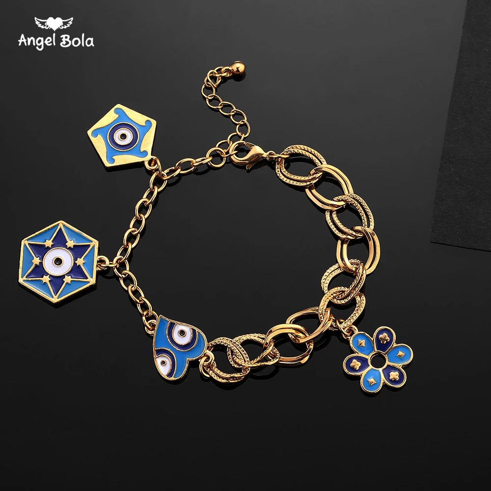 

Gold Color Charm Muslim Islam Bracelets for Women with Flower Bangle Arab Middle East African Jewelry Ethiopian Gifts