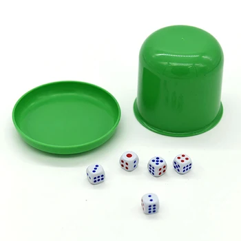 

5 Pieces Dices with 1 Pieces Dice Cup Board Drinking Board Game Gambling Dices and Dice Cup Set Random Color