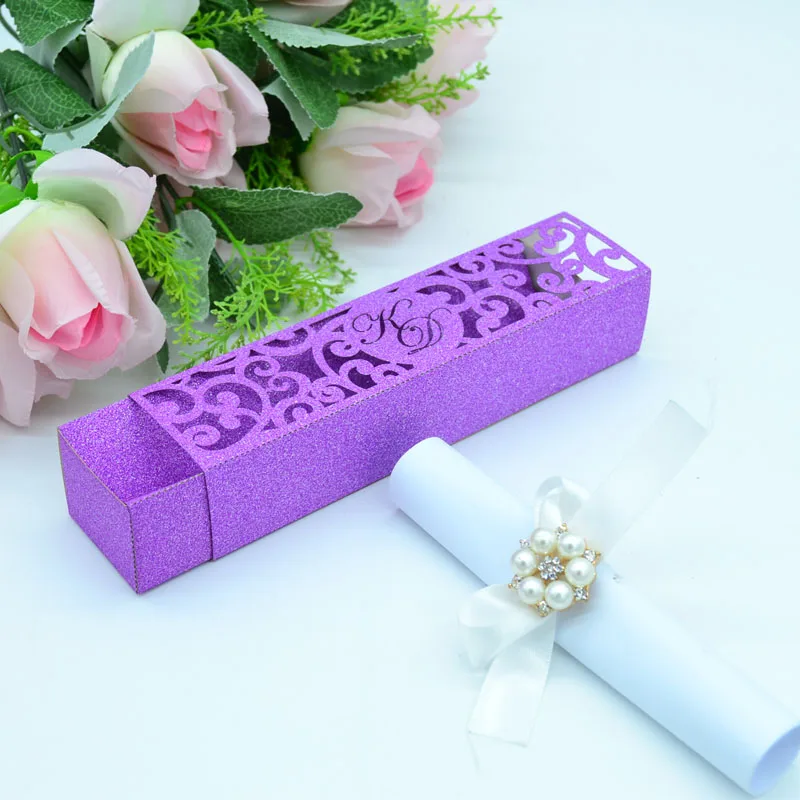 

Luxury Arabic flower shaped custom glitter paper inner paper card laser cut wedding boxes