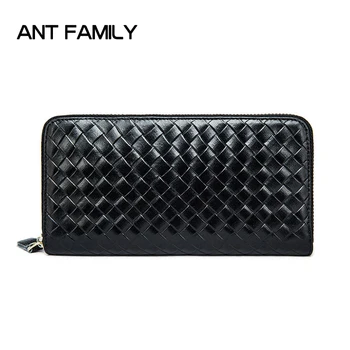 

Hot Genuine Leather Men Wallets Long Zipper Coin Purse 2018 Luxury Brand Vintage Male Clutch Cowhide Leather Wallet Card Holder