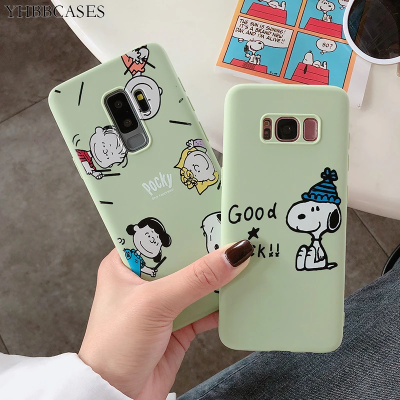

YHBBCASES Couples Cartoon Pocky Soft TPU Cases For Samsung S8 S9 S10 Plus Lovely Pet Dog Phone Cover For Samsung Galaxy Note 8 9