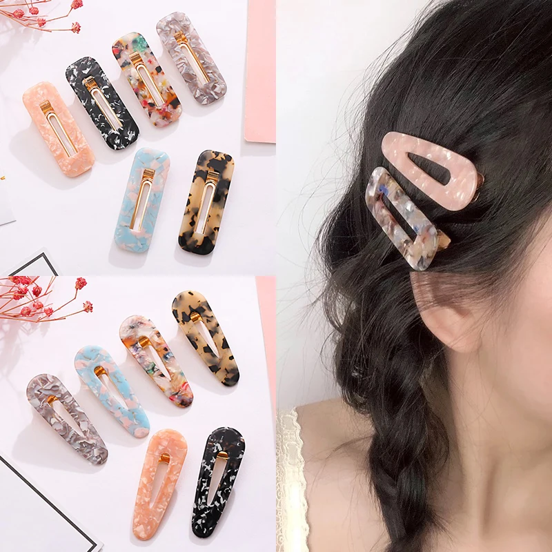 Sale New 1PC Acetate Geometric Leopard Acrylic Girls Hair Clips Women BB Clips Fashion Sale New 1PC Acetate Geometric Leopard Acrylic Girls Hair Clips Women BB Clips Fashion