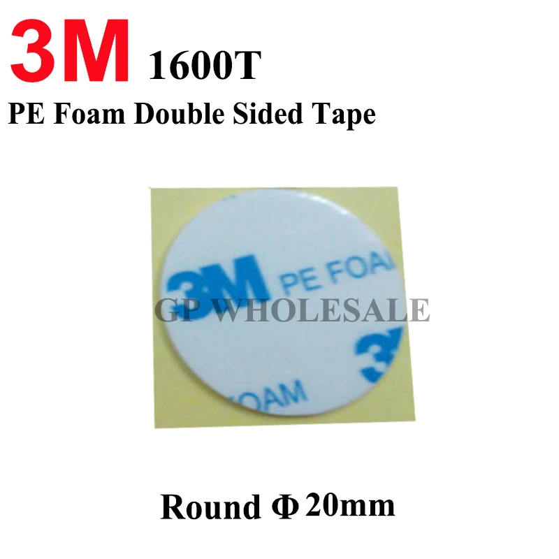 지름 = 20mm 원형 접착 스티커, 3M 1600T 양면 접착 PE 폼, 흰색 1.0mm 두께, 해킹 용, 자동차 부품, 25 개/몫