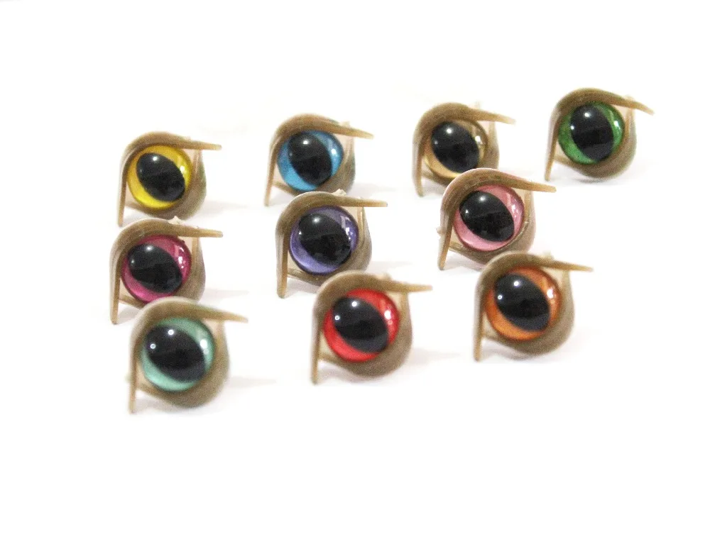 20pcs/lot New Lovely 12mm Toy Cat Eyes Plastic Safety Eyes + Brown Toy
