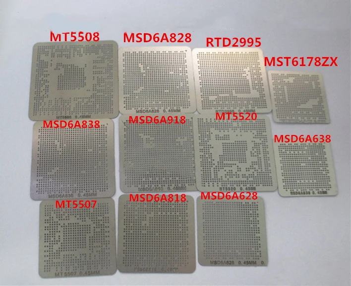ЖК-телевизор BGA припой шариковый Чип Размер Стальная Сетка Шаблон трафарет MT5507 5508 5520 MSD6A628 638 818 828 838 918 RTD2995
