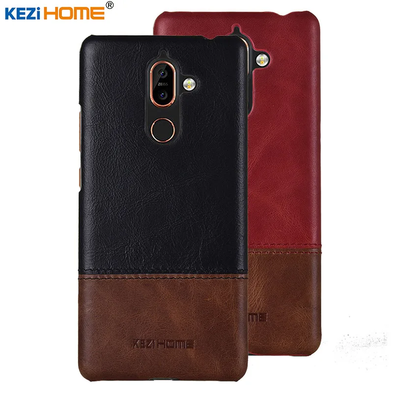 

Case for Nokia 7 Plus KEZiHOME Luxury Hit Color Genuine Leather Hard Back Cover capa For Nokia 7 Plus 6.0'' Phone cases