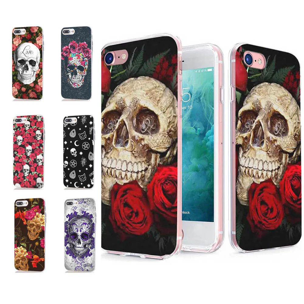 MLCRIYG мягкий телефон чехол для iPhone 6 S Plus 7 8 X TPU красочный милый павлин череп шаблон