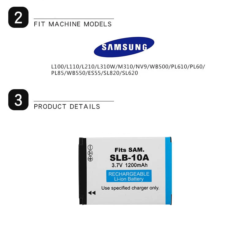 Dinto 1200 мА/ч, SLB-10A SLB10A SLB 10A Перезаряжаемые Камера Батарея для Samsung PL50 PL60 PL85 PL610 L100 L110 L200 L210 L310W