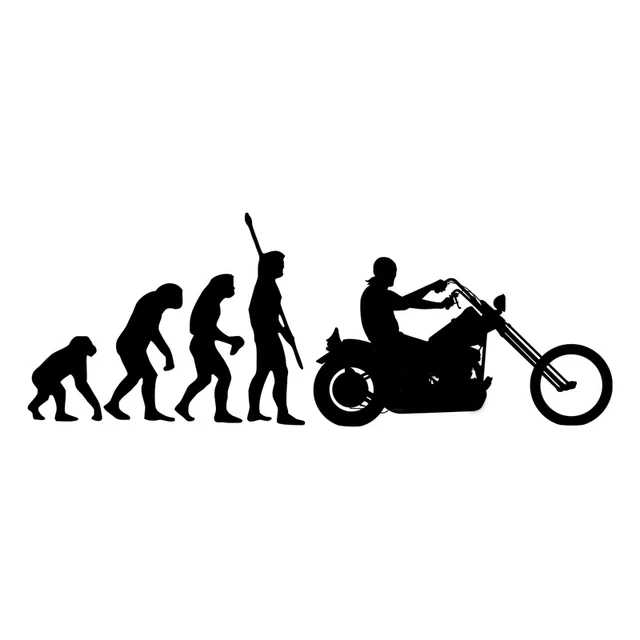 Motorcycle Sticker Fashion Human Evolution Car Stickers Motorcycle Sticker Fashion Human Evolution Car Stickers Fun Reflective Vinyl Decals Black Silver For Lada