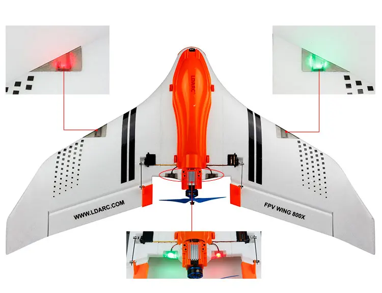 

LDARC KINGKONG FPV Racer Flying Wing 800X 768MM Wingspan Fixed-wing Drone EPO KIT/PNP/FPV Version RunCam Swift Mini