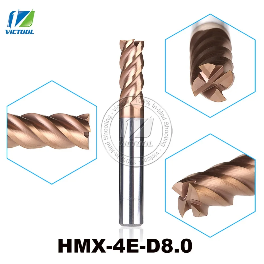 

HMX-4E-D8.0 High Speed Cutting And Try Cutting 4-Flute Flattened End Mills Milling Cutter End Mills Straight Shank Tool