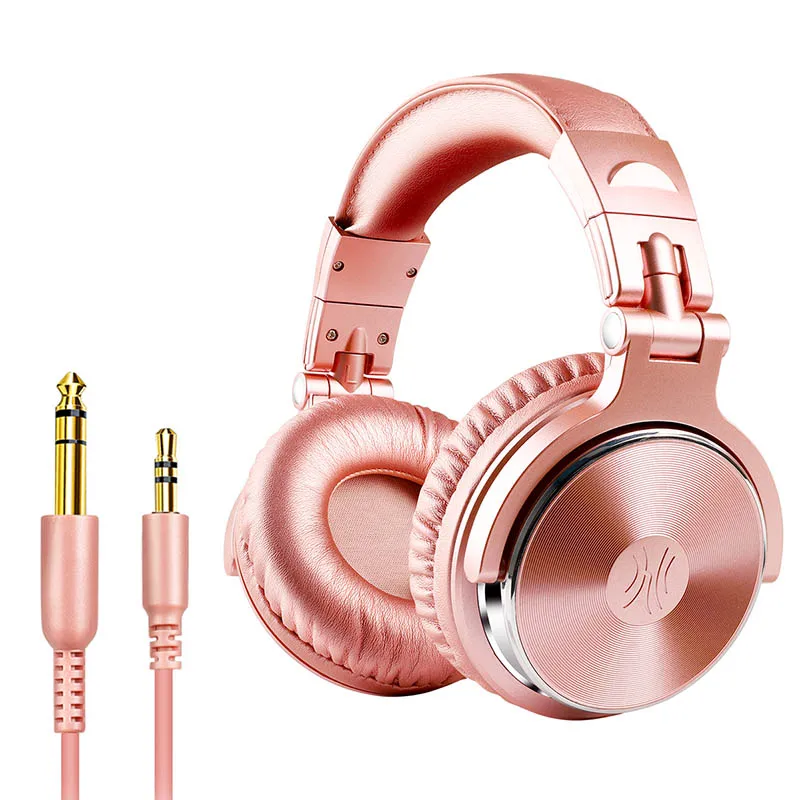 OneOdio Проводные профессиональные студийные DJ наушники с микрофоном над ухом HiFi мониторы Музыка гарнитура наушники для телефона PC розовый - Цвет: Studio-Standard-Pink