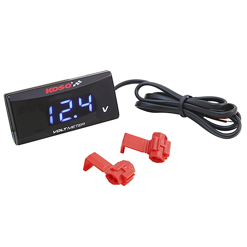 Car Motorcycle Voltage Meter DC 6.0~19.9V Koso Mini Voltmeter Gauge Digital LED Volt Tester Panel for Yamaha NMAX Kawasaki BMW