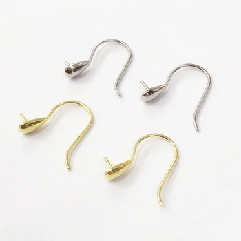 

1 pair 100% 925 Sterling Silver Earring Hooks Base 3.5mm Black Pearls Earring Trays Components DIY Jewelry Findings Women Gift