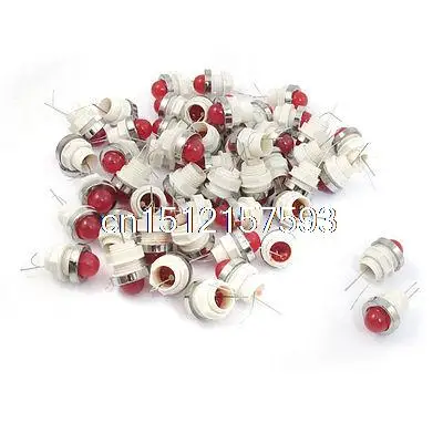 Lâmpada de Led Vermelha 50 Peças 10 mm Roscado Vdc Luz de Piloto Embutida 20
