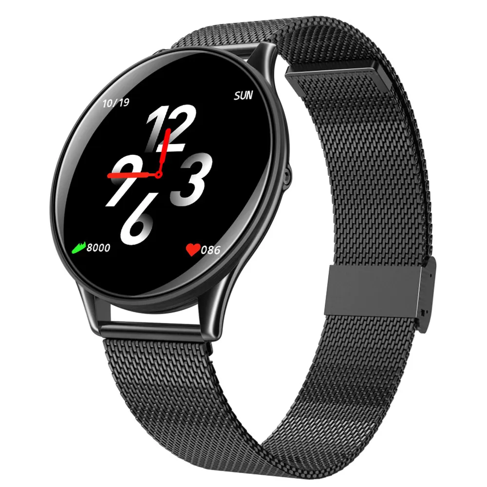 Ультратонкие Смарт часы для мужчин olid black belt.Glass IP67 Водонепроницаемый фитнес