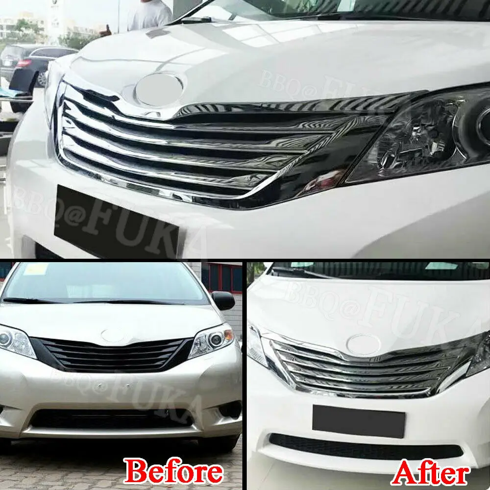 Для Toyota SIENNA 2010 2017 хромированный АБС пластик передний бампер решетка радиатора