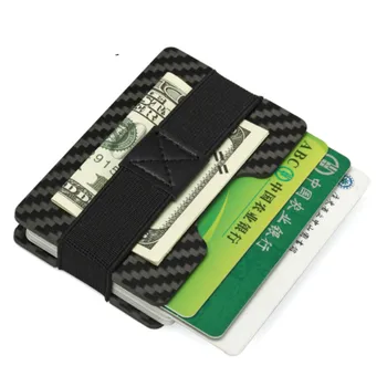 

2020 New Slim Wallet for Cards Carbon Fiber Metallic Large Capacity Card Holder with RFID Function Men Aluminum Wallets